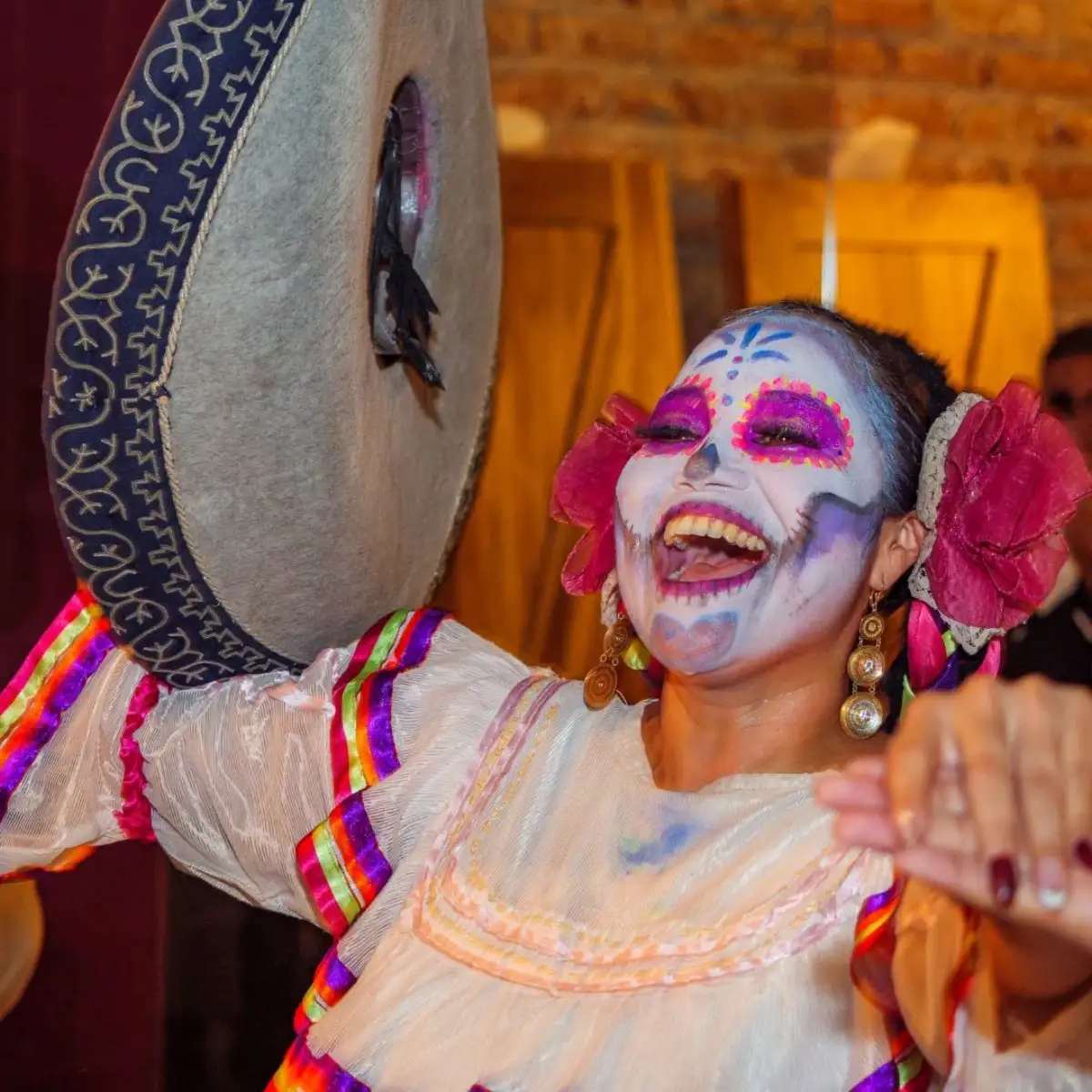 Traditional Día de Muertos details at Casa Maria